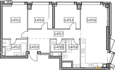 3-комн. квартира, 91.8 м&sup2;