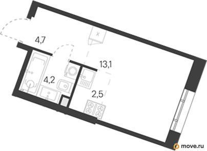 студия, 24.5 м&sup2;