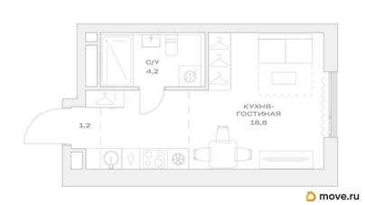 студия, 24.2 м&sup2;