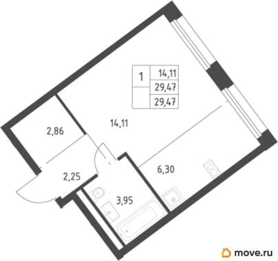 студия, 29.47 м&sup2;