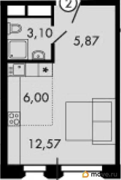 студия, 26.9 м&sup2;