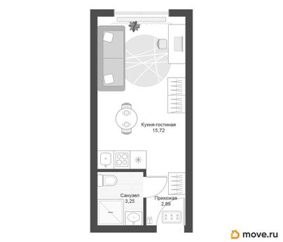 студия, 21.86 м&sup2;