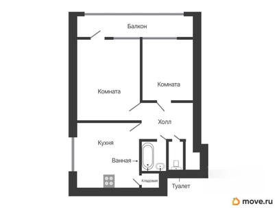 2-комн. квартира, 50.2 м&sup2;