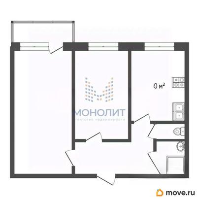 2-комн. квартира, 58.1 м&sup2;