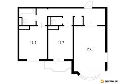 2-комн. квартира, 70.9 м&sup2;