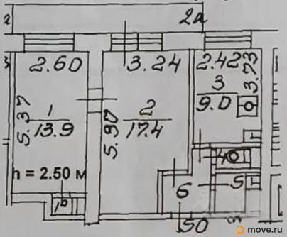 2-комн. квартира, 46.8 м&sup2;