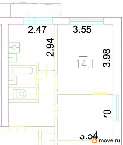2-комн. квартира, 37.6 м&sup2;