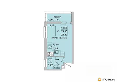 студия, 25.67 м&sup2;