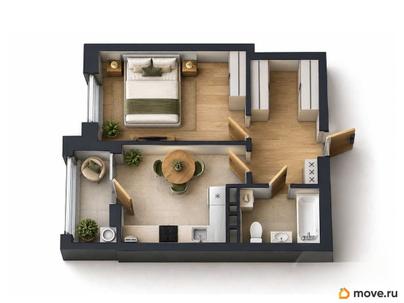 1-комн. квартира, 41.4 м&sup2;