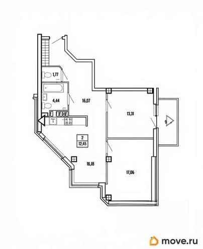 3-комн. квартира, 70 м&sup2;