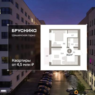1-комн. квартира, 35.24 м&sup2;