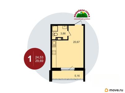 студия, 29.69 м&sup2;