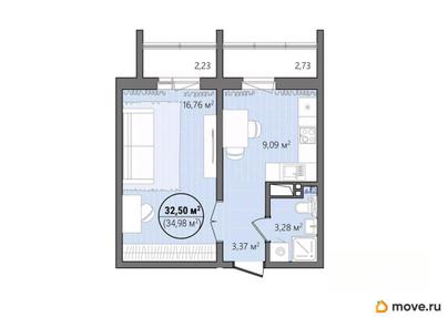 1-комн. квартира, 37.78 м&sup2;