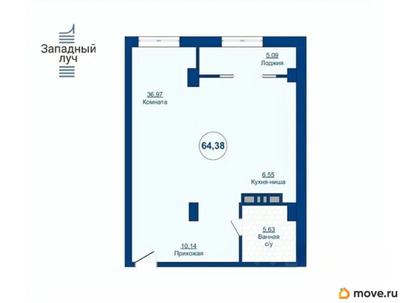 2-комн. квартира, 64.38 м&sup2;