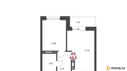 2-комн. квартира, 41.9 м&sup2;