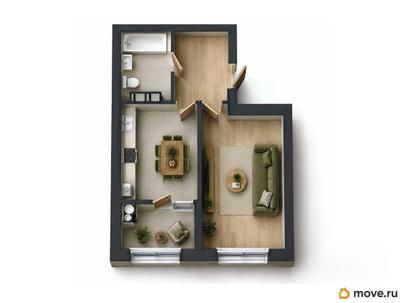 1-комн. квартира, 43.5 м&sup2;