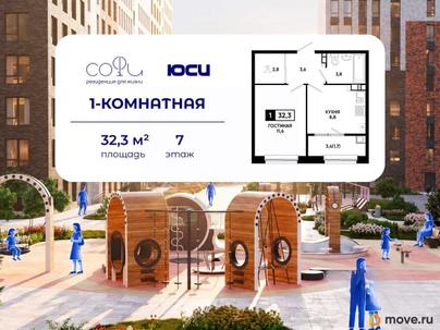 1-комн. квартира, 32.3 м&sup2;