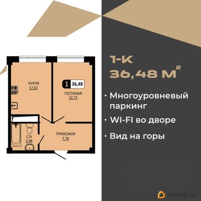 1-комн. квартира, 36.48 м&sup2;