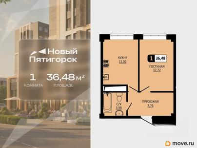 1-комн. квартира, 36.48 м&sup2;