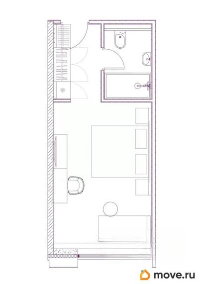 1-комн. апартаменты, 25.9 м&sup2;