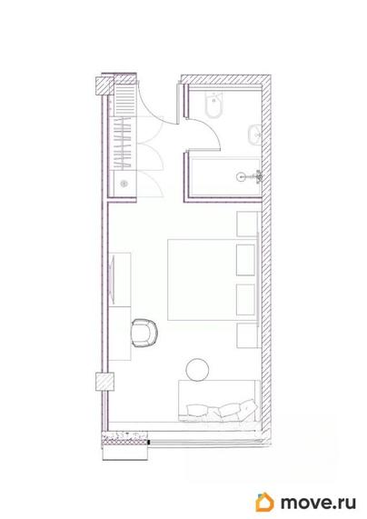 1-комн. апартаменты, 25.61 м&sup2;