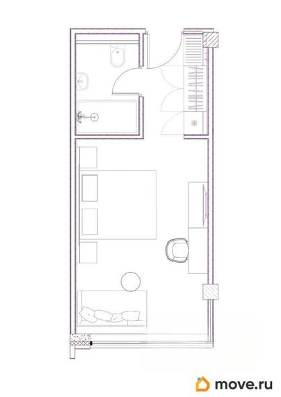 1-комн. апартаменты, 25.95 м&sup2;