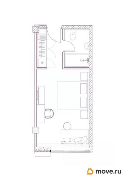 1-комн. апартаменты, 25.61 м&sup2;