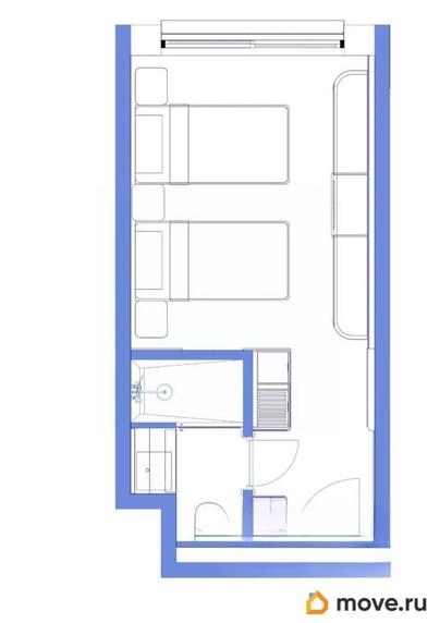 1-комн. апартаменты, 21.2 м&sup2;