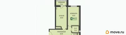 3-комн. квартира, 84.2 м&sup2;