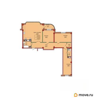 3-комн. квартира, 117.57 м&sup2;