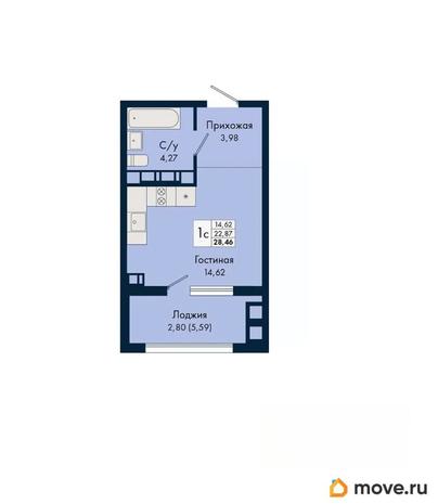студия, 28.46 м&sup2;