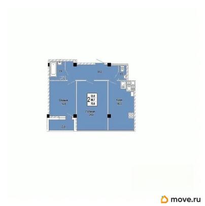 2-комн. квартира, 70.6 м&sup2;
