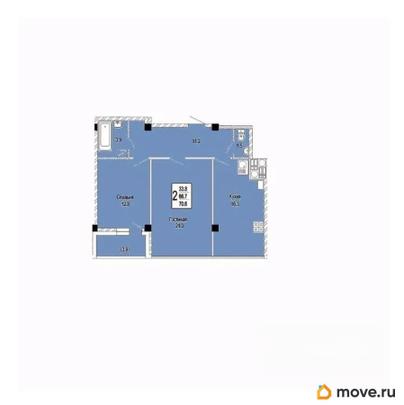 2-комн. квартира, 70.6 м&sup2;