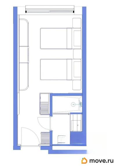 1-комн. апартаменты, 21 м&sup2;