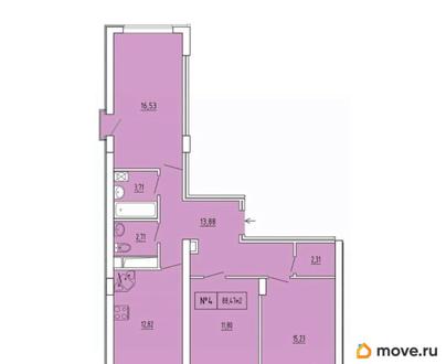 3-комн. квартира, 83.73 м&sup2;