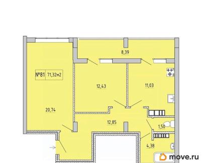 2-комн. квартира, 67.08 м&sup2;