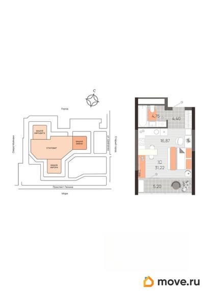 студия, 32.14 м&sup2;