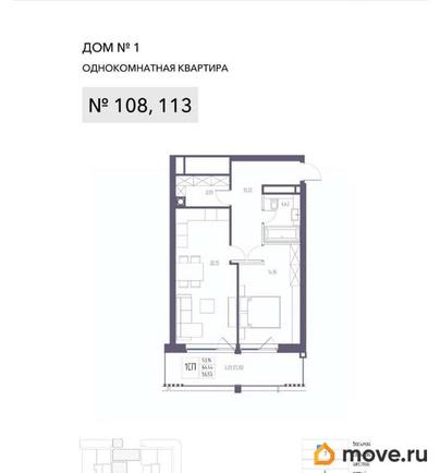 1-комн. квартира, 64.44 м&sup2;