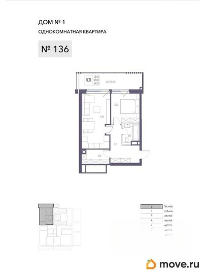 1-комн. квартира, 57.81 м&sup2;