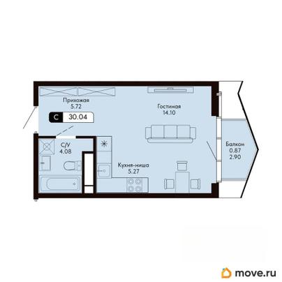 студия, 30.04 м&sup2;