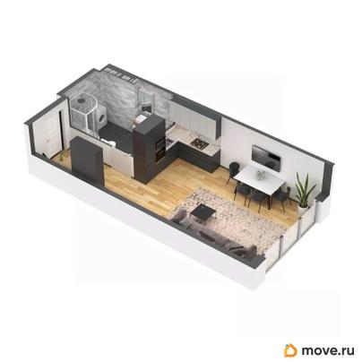 2-комн. апартаменты, 77.6 м&sup2;