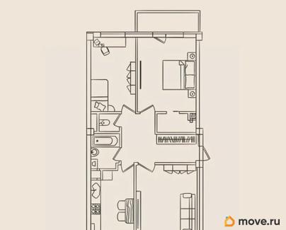 3-комн. квартира, 85.4 м&sup2;