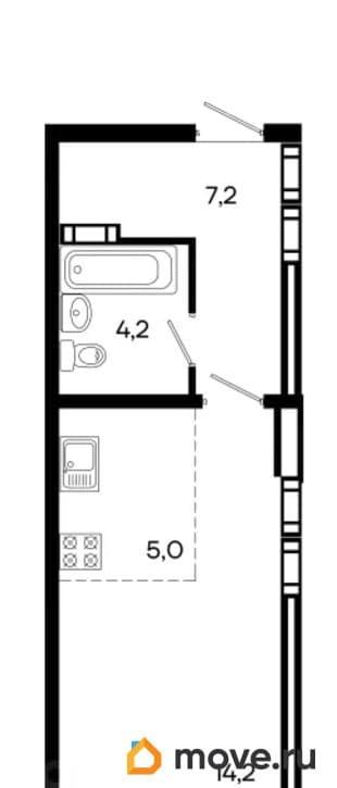 студия, 34.9 м&sup2;
