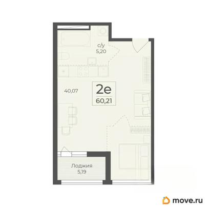 2-комн. квартира, 60.21 м&sup2;