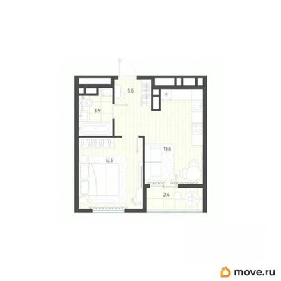 1-комн. квартира, 38.4 м&sup2;