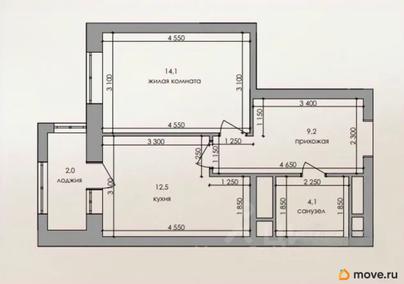 1-комн. квартира, 41.9 м&sup2;