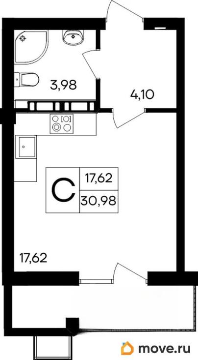 студия, 30.98 м&sup2;