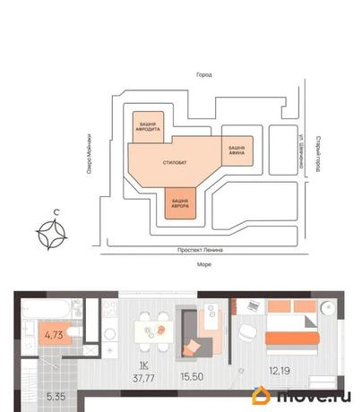 1-комн. квартира, 39.89 м&sup2;