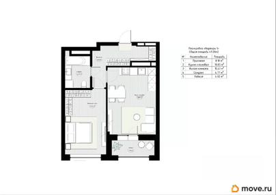 1-комн. квартира, 51.21 м&sup2;