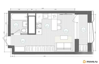 студия, 25.89 м&sup2;
